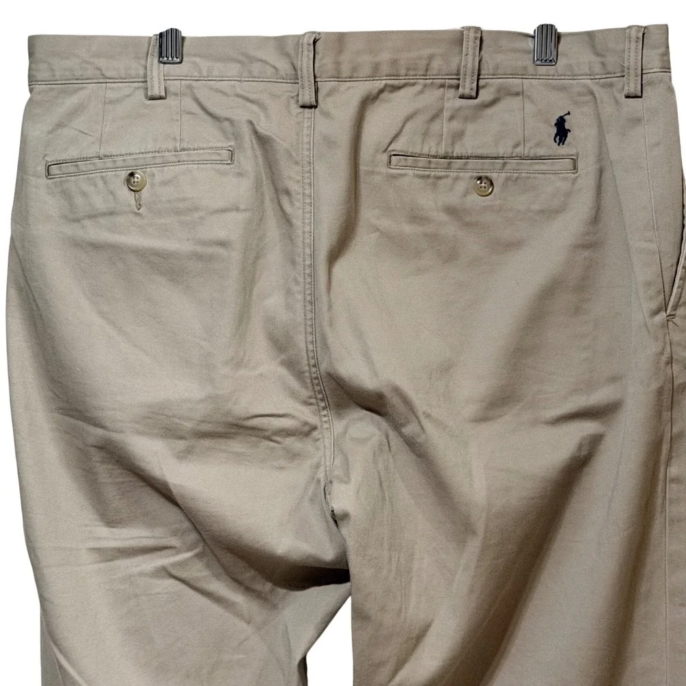 Polo Ralph Lauren Mens Classic Fit Chino Pants Tan Khaki Cotton Twill 36x32